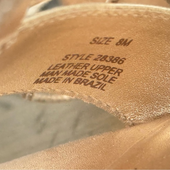 Lilly Pulitzer Wedge LaceUp Leather Sandal|Metallic|Flecked Cork Heel|Size 8|EUC - Picture 9 of 9